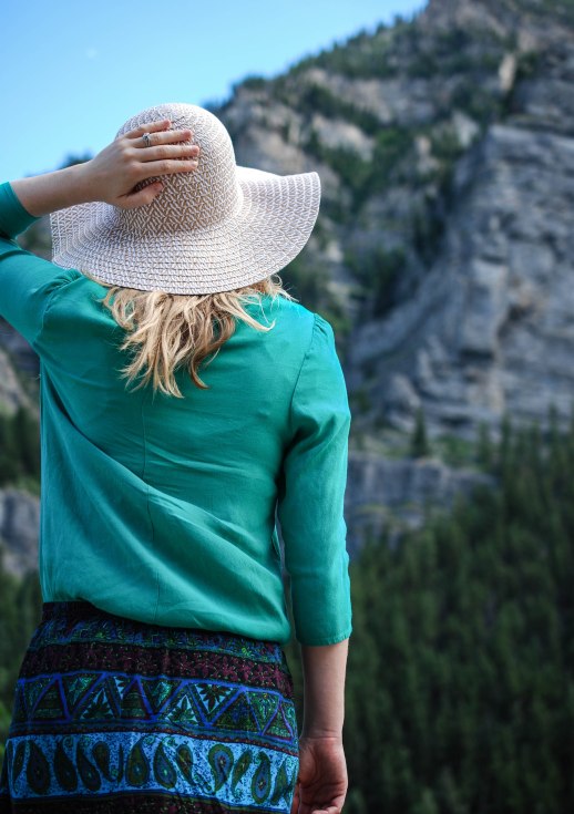 Floppy hat in the mountains